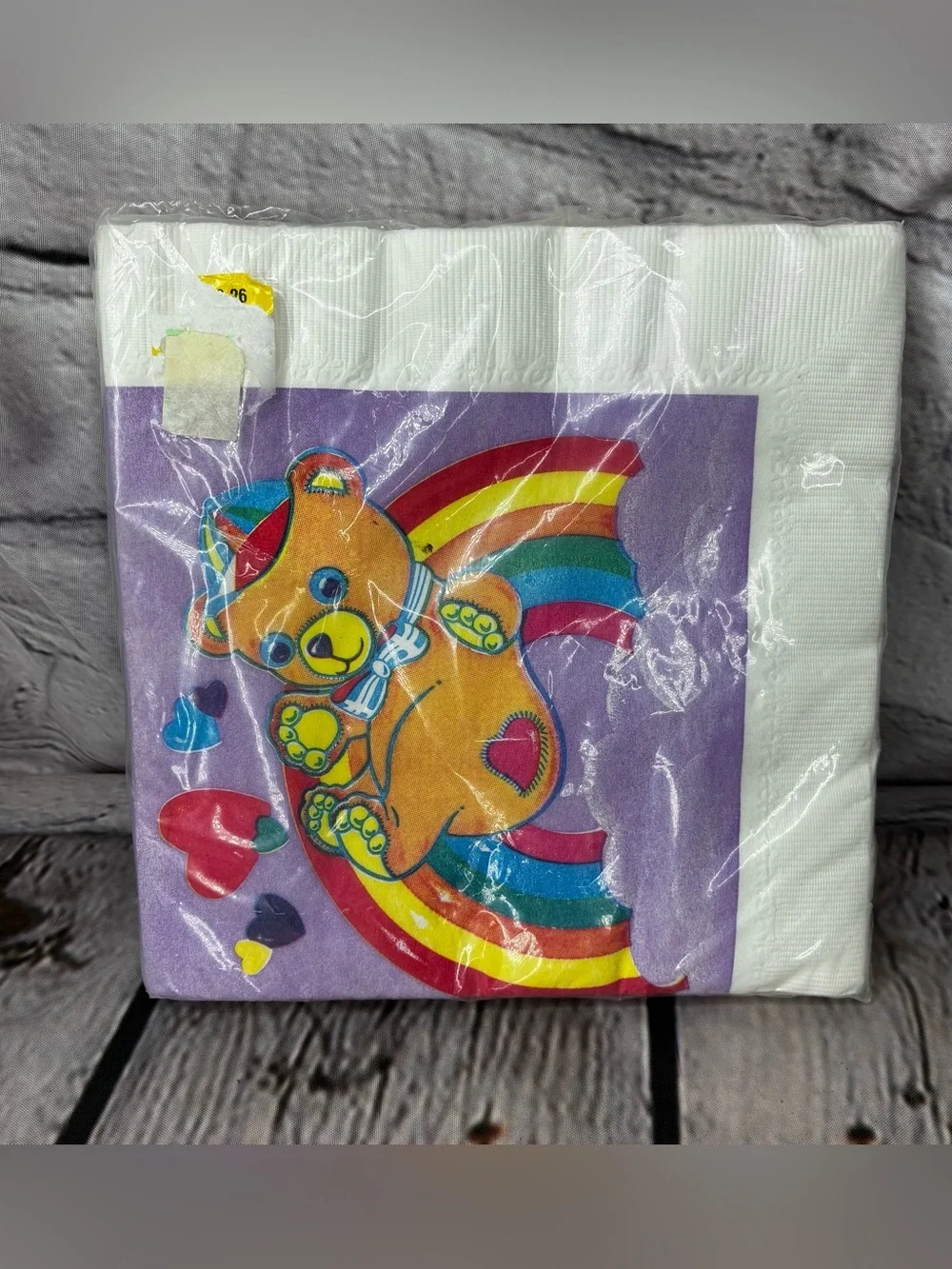 Vtg 90s Nostalgia Lisa Frank Teddy Bear Rainbow Birthday Party 16 Napkins New